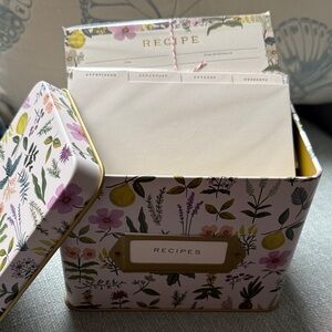 Rifle Paper Co. Floral Recipe Box with Cards NEW